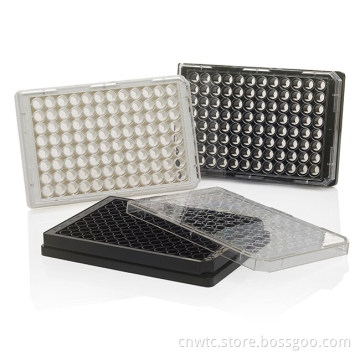 TC Surface 96 Well Black/Clear Bottom Plates - Transparent Bottom Option